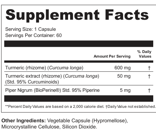 Supplement Facts for Amber Tide