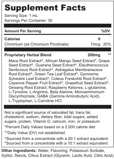 Supplement Facts for Eclipse Drift